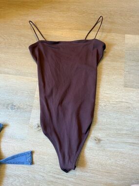 Abercrombie & Fitch Chocolate Brown Spaghetti-Strap Bodysuit